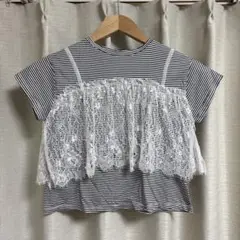 Zara Kids ストライプレースTシャツ 134