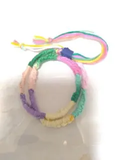 【限定】パステルカラーでお洒落なミサンガ【アジャスター付き】