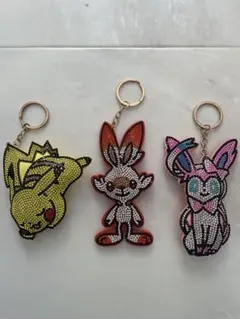 ポケモン ラインストーンキーホルダー 3個セットのサムネイル