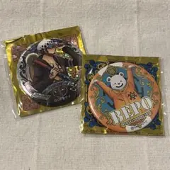 ワンピースONE PIECE 缶バッジ トラファルガー・ロー ベポ 2点セット
