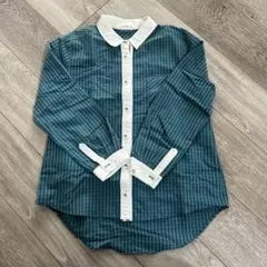 ストライプシャツ Mサイズ 緑
