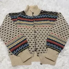 【美品】ノルディックカーディガン ユーロヴィンテージ メタルボタン
