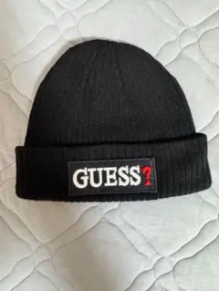 GUESS ブラック ニット帽 フリーサイズ