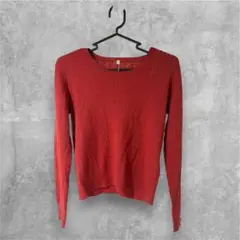 ウール100% 赤 オレンジ ニット セーター S 新品 ReMUJI 無印良品