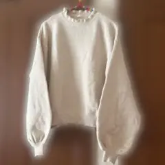 apres jour ホワイト ニット フリル ベージュ