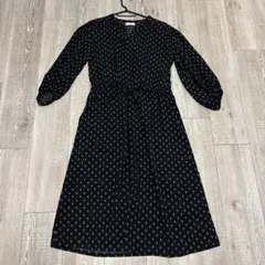 earth music&ecology ドット柄長袖ワンピース