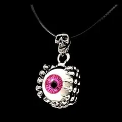 【N078】ネックレス　メンズ　レッド　赤　アクセサリー　レディース　目　アイ