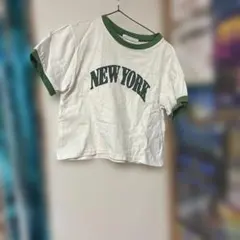 リンガーT SPINNS リンガーTシャツ Tシャツ 緑 白 ストリート 短丈のサムネイル