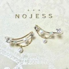 NOJESS K10クリップピアス　K10パールピアス　淡水パール　トパーズのサムネイル