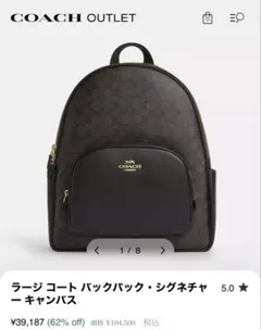 COACH ダブルジップ　リュック　ラージサイズ A4・ノートPC収納可