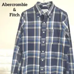 Abercrombie&Fitch ボタンダウンシャツ チェック 青 メンズ S