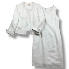 PASSIONE ワンピースノーカラージャケット　セットアップ　白　L相当