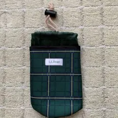 L.L.Bean ボトルホルダー 巾着型 グリーンチェックのサムネイル