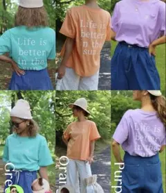 しまむら nozomi 半袖Tシャツ オレンジ