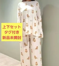 【新品未開封】ジェラートピケ　ドッグ総柄ロンT &ロングパンツ　2点セット