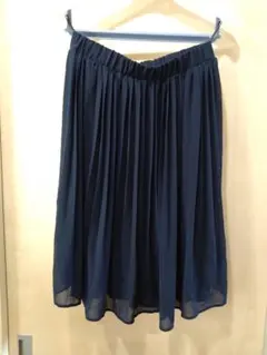 natural beauty basic ネイビー プリーツスカート Mサイズ