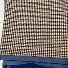 ウール100%弱毛羽立ちメランジ裏地付き生地 2.4m チェック