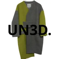 UN3D. バイカラーニットコート グレー アンスリード - メルカリ