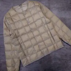 極美品 TAION インナーダウン ベージュ スクエアキルト ユニセックス