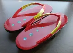 赤と黄色の下駄 七五三 昭和レトロ