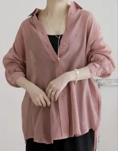 しまむら 陽さん シアーシャツ LL 中桃