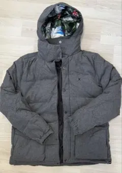 HURLEY フード付きグレー ダウンジャケット