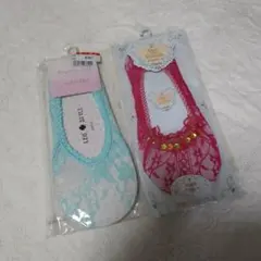 パンプス用　ソックス　レース　２足　足底クッション付