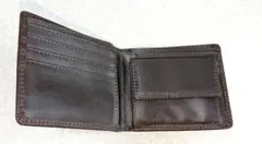 レザー 二つ折り財布 ダークブラウン