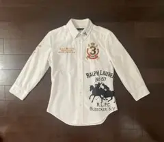 RALPH LAUREN 刺繍 エンブレム ポニー 7分袖 ボタンダウンシャツ