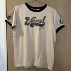 VANS Tシャツ ベージュ ロゴプリント 半袖 夏 Mサイズのサムネイル