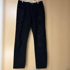 メンズダメージ加工デニム ブラック