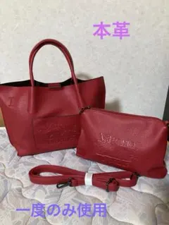 レッド　本革2点セットバック