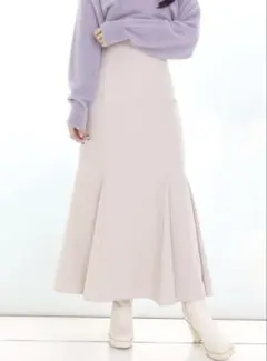 【新品】バックレースアップストレッチ マーメイドスカート アイボリー