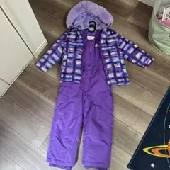 子供用紫色スキーウェアセット　120