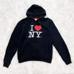 I LOVE NEW YORK パーカー　黒ブラック　y2k フード付き