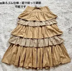 ワンダフルワールド　さくらんぼ柄 ティアード フレアスカート ワンダフルワールド さくらんぼ柄 ティアード フレアスカート - メルカリ
