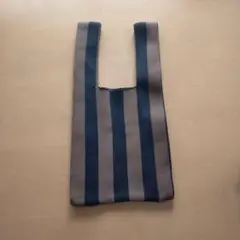ニットストライプトートバッグ