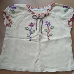花柄刺繍 半袖Ｔシャツズボン　セットアップのサムネイル