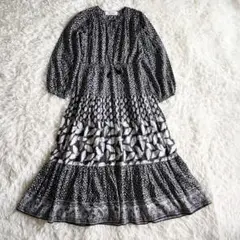 美品✨現行✨サラマリカ　LEAF PRINT GATHER DRESS 黒