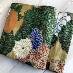 アンティーク丸帯　牡丹・松・菊　上質　織り出し　正絹　大正ロマン　N7-25