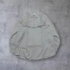 【Calvin Klein】90sワークシャツ長袖メンズMグレージュアメリカ古着