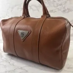 renoma レノマ フランス製 本革 レザー ミニボストンバッグ 茶(ブラウン