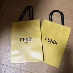 値下げ中！FENDI イエローショップ袋2枚セット マグネットとリボン付き！