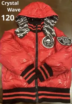 Crystal Wave 赤いジャケット スカルデザイン　フード付き　120