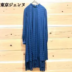 東京ジェンヌ プリーツデザイン ロングワンピース フェミニン 大人カジュアル