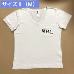 MHL. マーガレットハウエル　Tシャツ　ロゴ　ポケット　白　Ⅱ Mのサムネイル