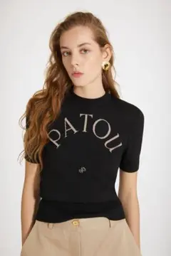 PATOU ロゴ 半袖ニット ブラック Mサイズ - メルカリ