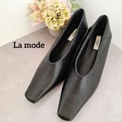 tukn.トゥクン　La mode　スクエアトゥヒール　パンプス　ブラック　24