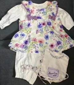 アナスイミニ　花柄ツーウェイ・ドレスオール　50-70サイズ