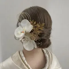 胡蝶蘭　和装髪飾り　結婚式　卒業式　成人式　七五三